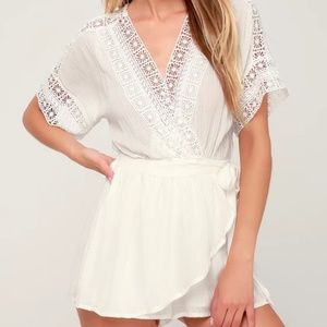 RYLEN WHITE LACE SWIM ROMPER COVER-UP FROM LULUS